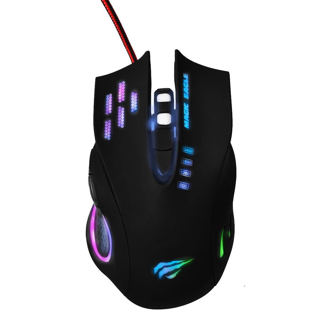 MMSM 5 Keys Wired Game Mouse Gaming Mice with Lighting Black