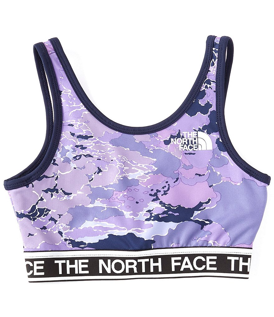 The North Face Little/Big Girls 5-18 Cloud Camo Repeating-Logo Sports Bra