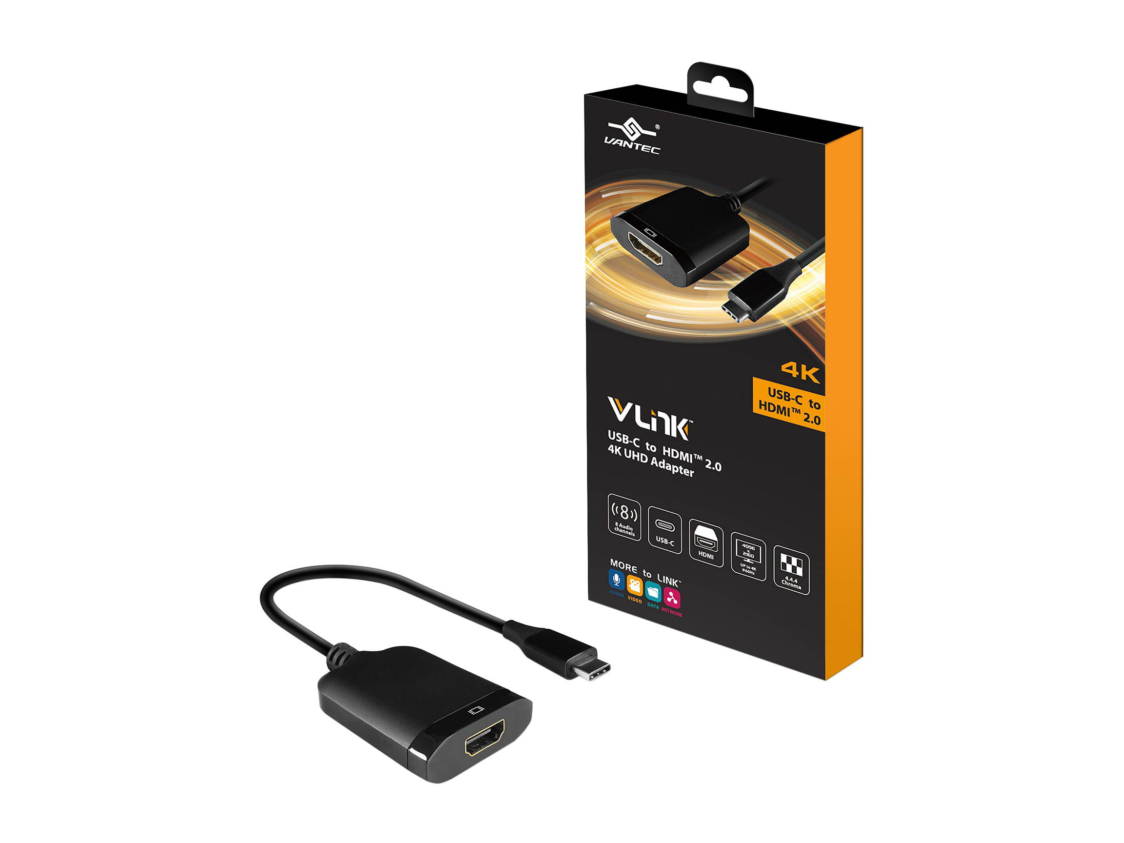 VANTEC CB-CU300HD20 VLink USB-C To HDMI 2.0 4K/60Hz Active Adapter