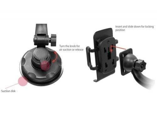 Xenda Universal Windshield Car Mount Cell Phone Holder Window Suction Cup Dock for Virgin Mobile HTC Evo V 4G - Virgin Mobile HTC One V - Virgin Mobile LG Optimus Slider - Motorola TRIUMPH