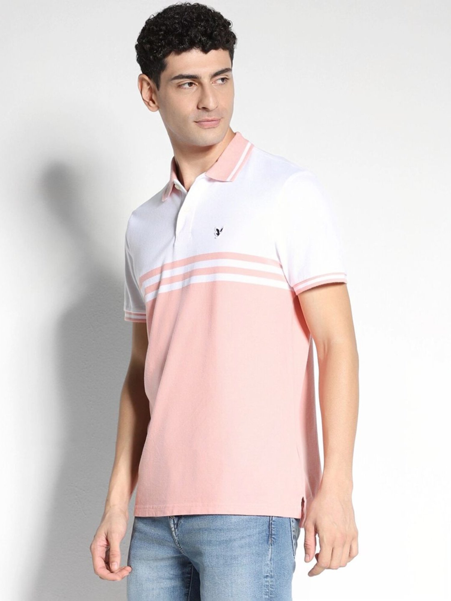 American Eagle Pink Cotton Regular Fit Printed T-Shirt