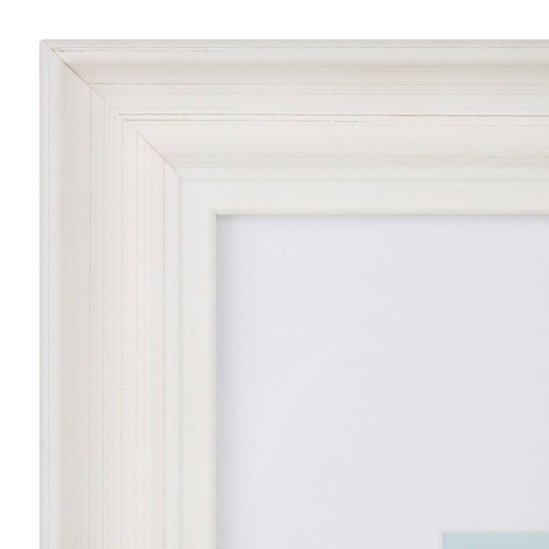 4pc 11"x14" Matted to 8"x10" Farmhouse Tabletop or Wall Mount Picture Frames Distressed White - Life Moments