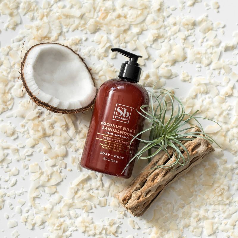 Soapbox Coconut Milk & Sandalwood Deep Moisture Liquid Hand Soap - 12oz/3pk