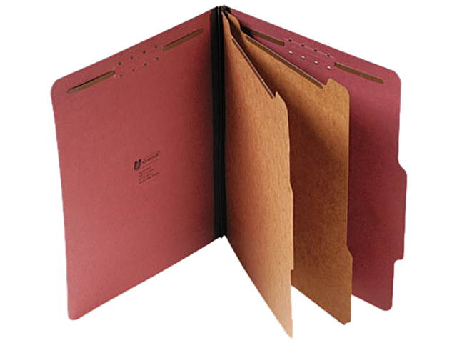 Universal 10270 Pressboard Classification Folder  Letter  6-Section  Red