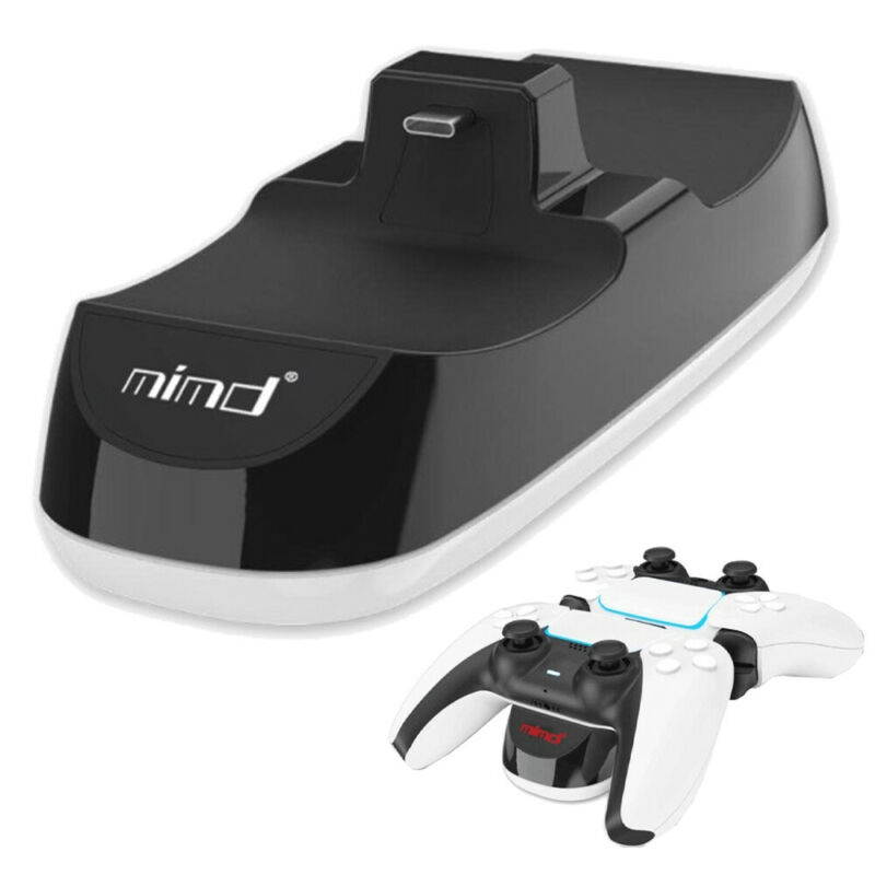 For PS5 Controller Charger Charging Dock Station, Dual Charging Station Charger Dock for Playstation 5 Controller with LED Indicator, Black