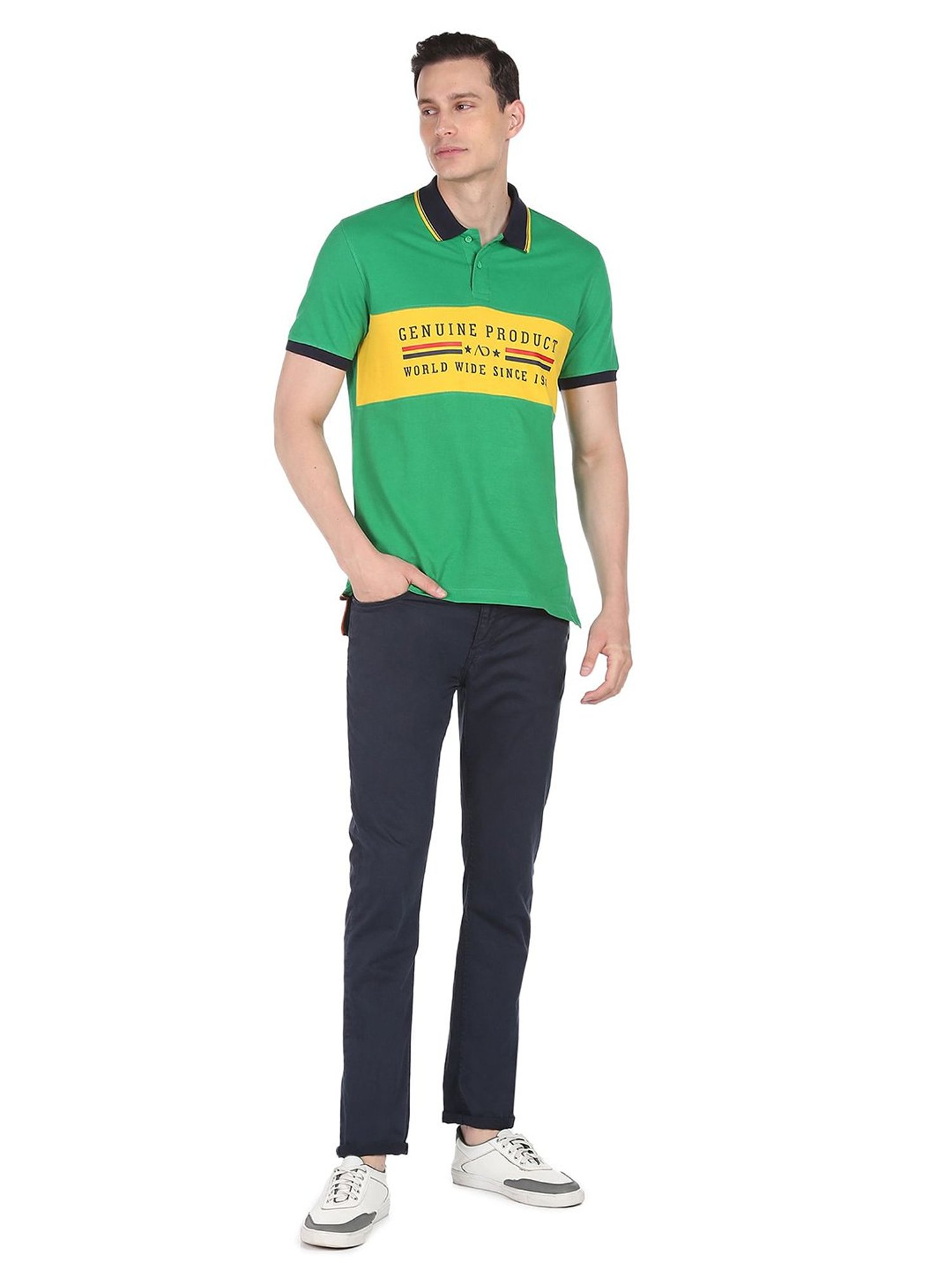 AD by Arvind Green Polo T-Shirt