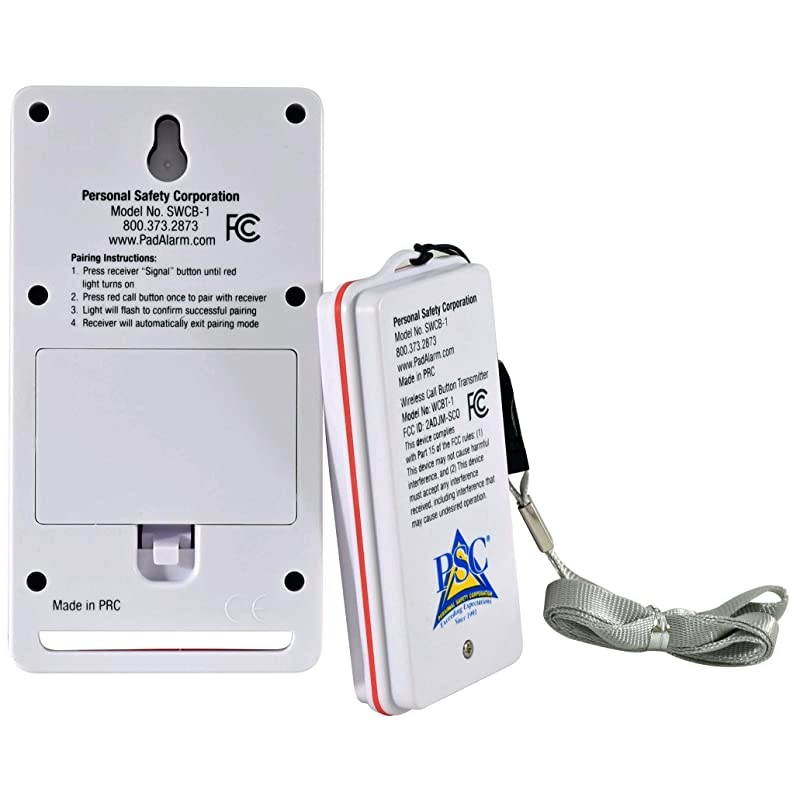 SWCB1 Wireless Remote Nurse Alert System SOS Help Pendant Call Button and Caregiver Pager Kit 500+ Ft Range 1 Transmitter Set