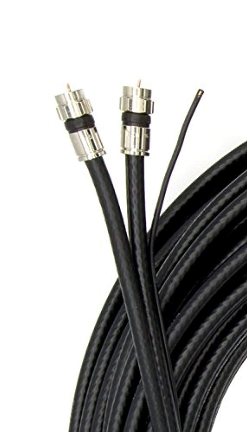 BJC RG-6 Coaxial Cable, 50 Foot, Black; Broadcast Quality Coax, Assembled in ...