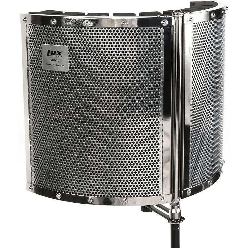 LyxPro VRI-30 Sound Absorbing and Vocal Recording Microphone Isolation Shield Panel For Home Office and Studio Portable & Foldable Stand Mount Adjustable