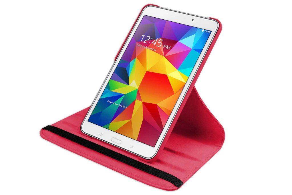 Hellfire Trading PU Leather Case 360 Rotating for Samsung Galaxy Tab 4 T330 8" - Hot Pink