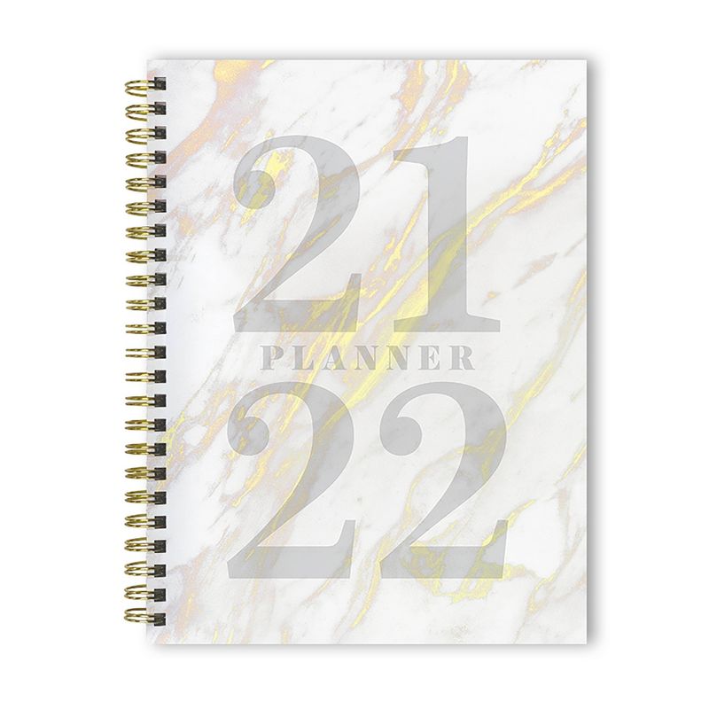 2021-22 Academic Planner 6" x 8" Marble Daily/Weekly/Monthly - The Time Factory