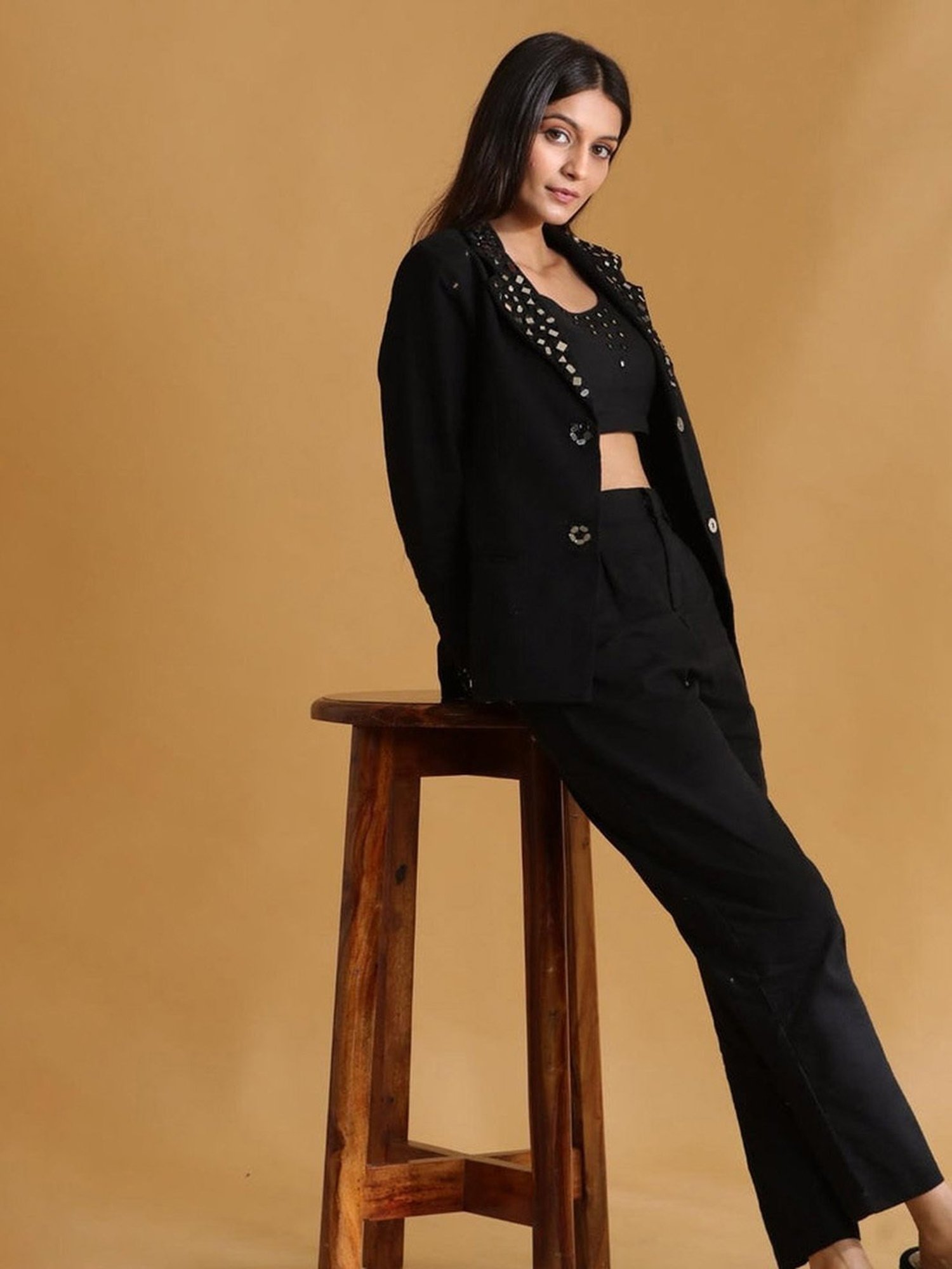 Gulaal Black Mirror Embroidered Blazer