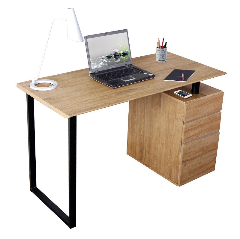 Computer Desk with Storage and File Cabinet Wood - Techni Mobili