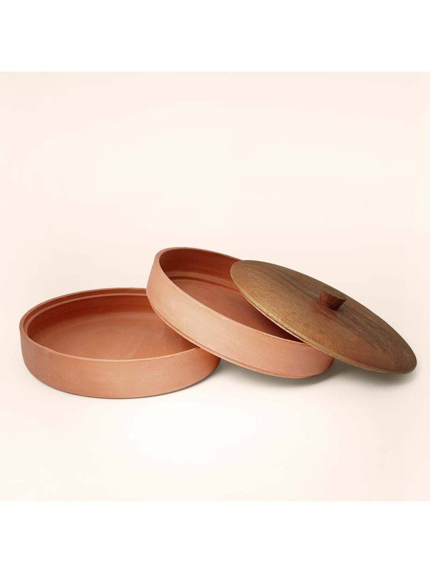 ellementry Brown Terracotta Sprout Maker with Lid (300 ml) - Set of 1