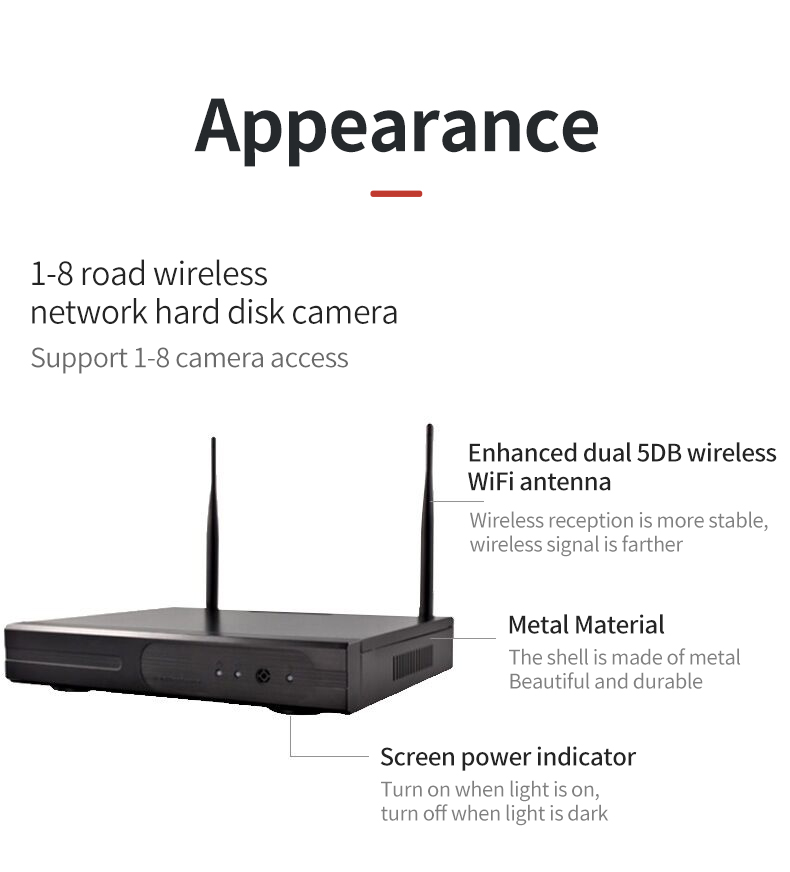 5MP 8-CH Two-way voice intercom Push alarm information in real time Sistema de vigilancia HD Wireless Security Camera System Multi-channel remote monitoring