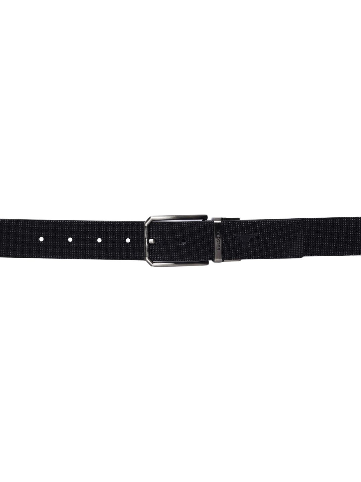 Bulchee Black & Brown Leather Textured Reversible Belt
