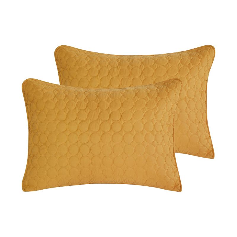 Queen 3pc Waffle Weave Embossed Quilt Set Dijon - Jade + Oake