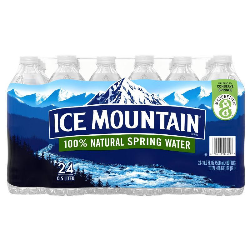 Ice Mountain Brand 100% Natural Spring Water - 24pk/16.9 fl oz Bottles