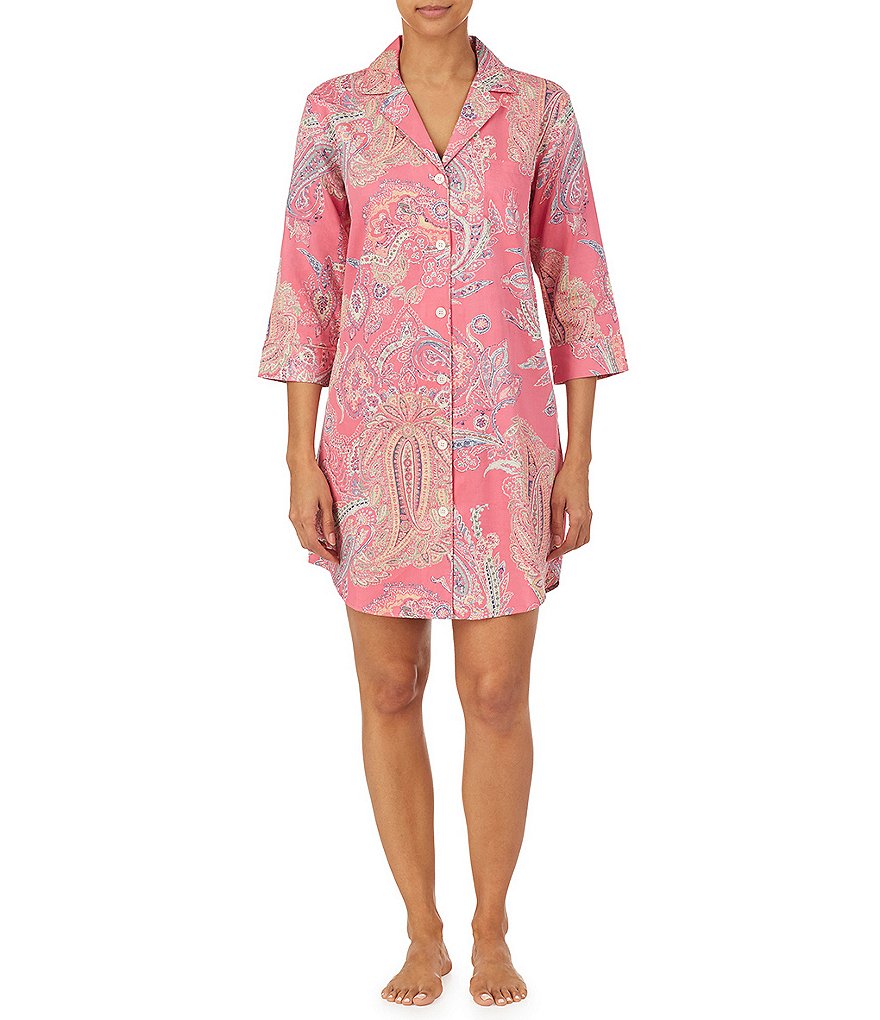 Sleep Sense Wallpaper Printed Short Sleeve Jersey Knit Sleepshirt