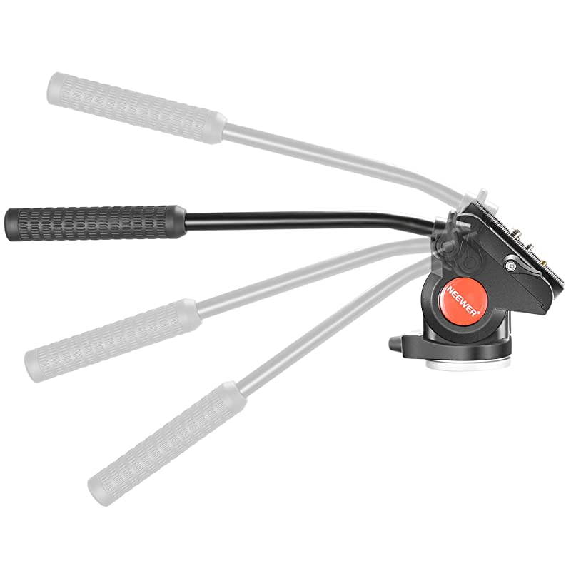 Heavy Duty Video Camera Tripod Fluid Drag Pan Head with 14 and 38 inches Screws Sliding Plate for DSLR Cameras Video Camcorders Shooting Filmingup to 11 pounds5 kilogramsAluminum Alloy