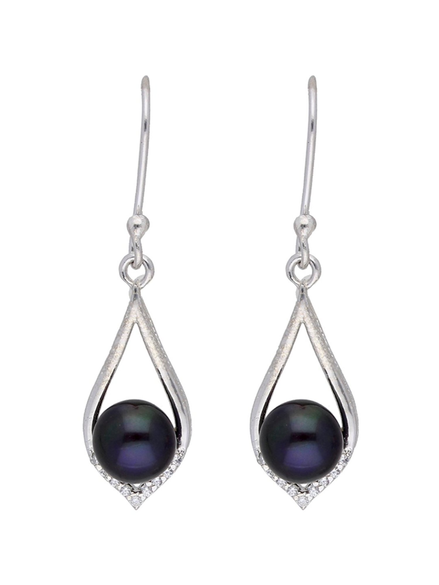 Sri Jagdamba Pearls Retro 92.5 Sterling Silver Earrings