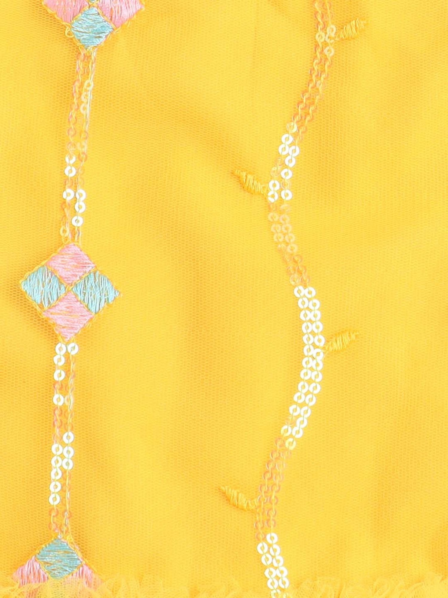 The Magic Wand Kids Yellow Embellished Lehenga Cholis