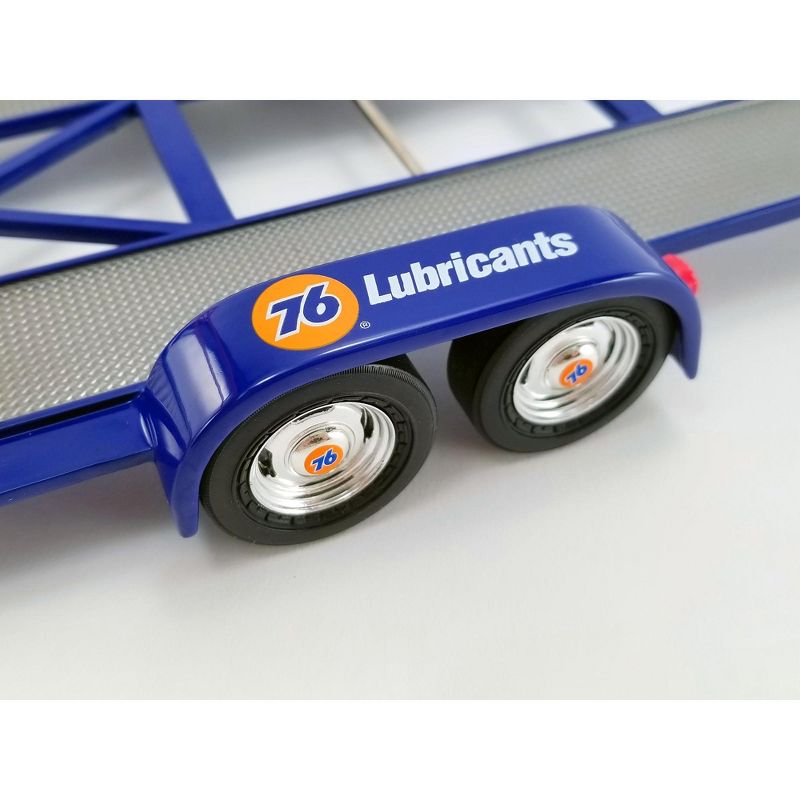 Tandem Car Trailer with Tire Rack "Union 76" Blue 1/18 Diecast Model by GMP