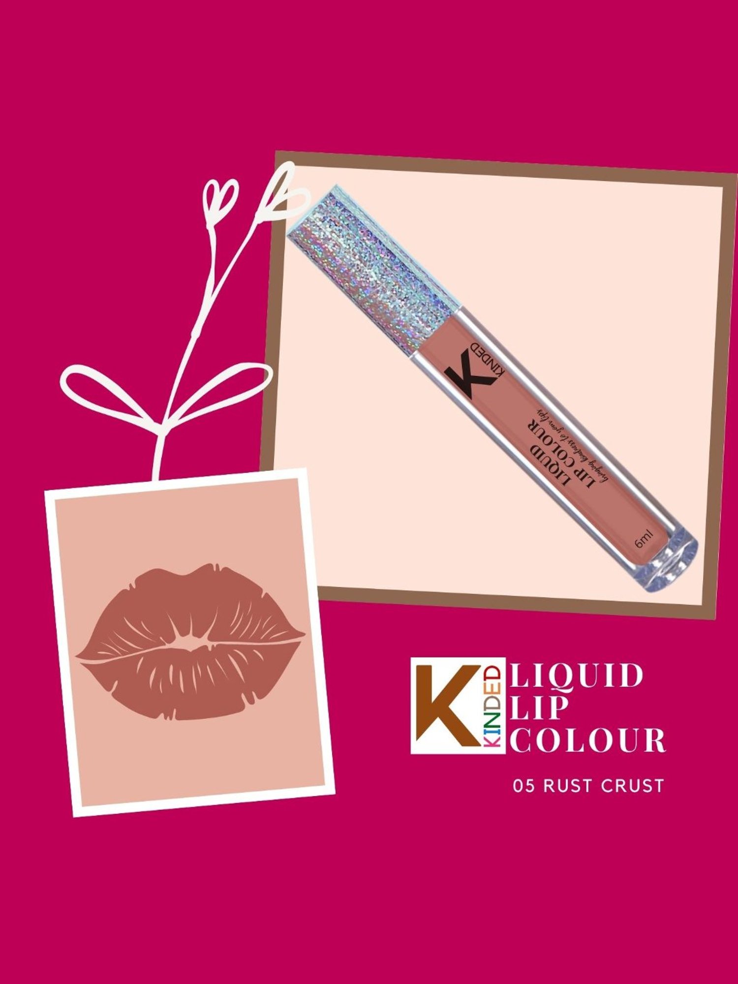 KINDED Liquid Lip Colour 01 Barbie Pink & 05 Rust Crust Combo
