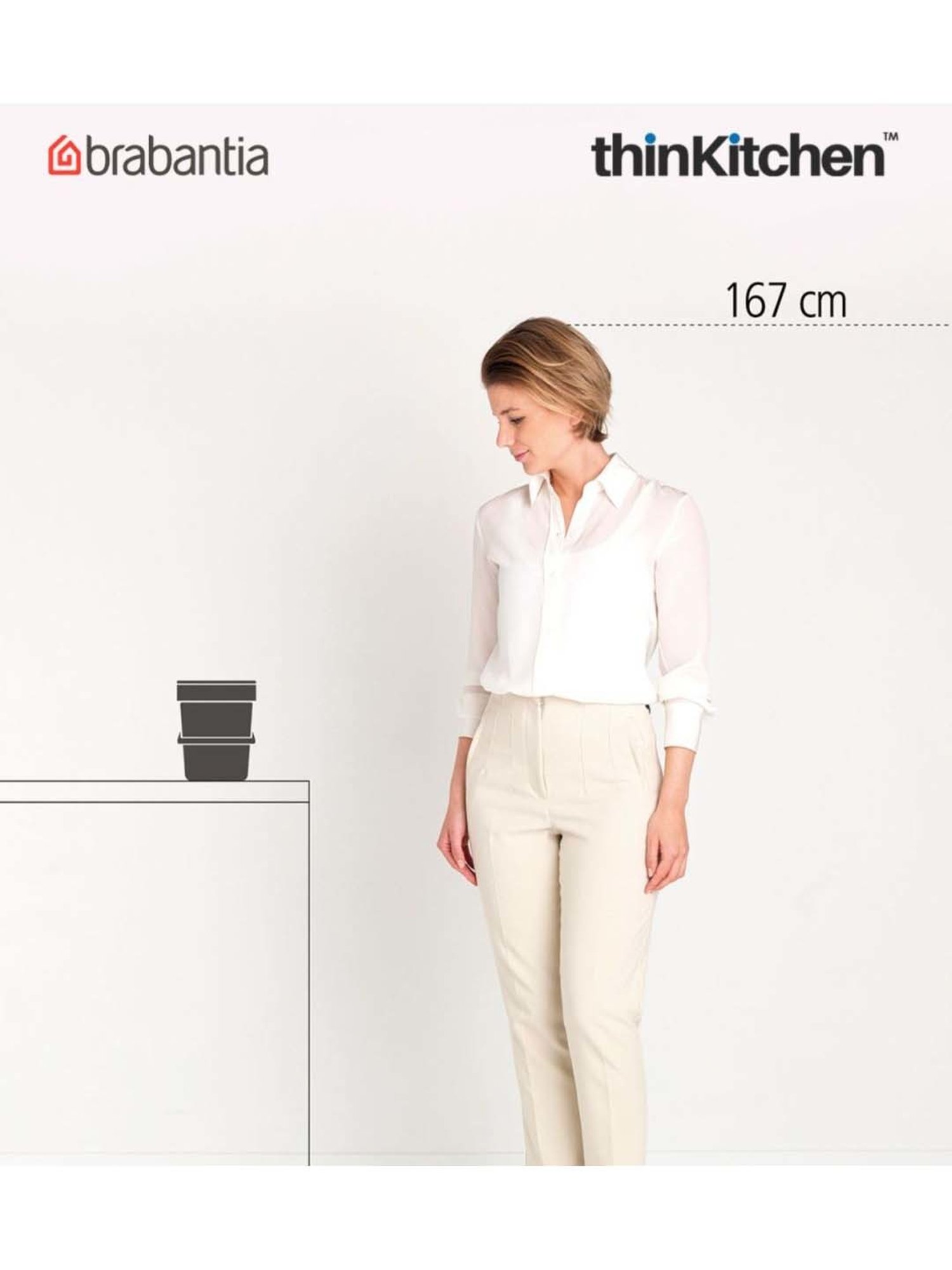 Brabantia Green Plastic Sort & Go Waste Bin (3 L)