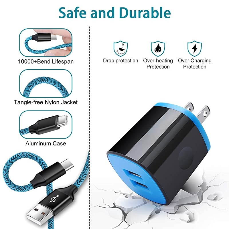 C Charger Set for Samsung Galaxy S20 PlusUltraS10eS10 Note 20109 A01 A11 A20 A50 A51 A71 Google Pixel 4 XL43 XL33a XL3a2 XL2XLDual Car Charger Adapter Wall Charger 6FT Type C Cord