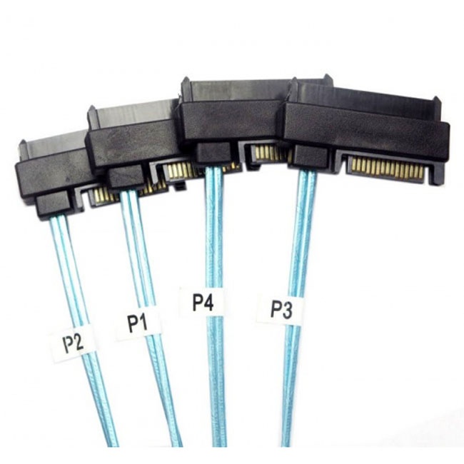 Jimier Internal 36 Pin Mini SAS SFF-8087 Host to 4 SFF-8482 Target SAS Hard Disk and SATA Power Cable 100cm SF-091-1.0M