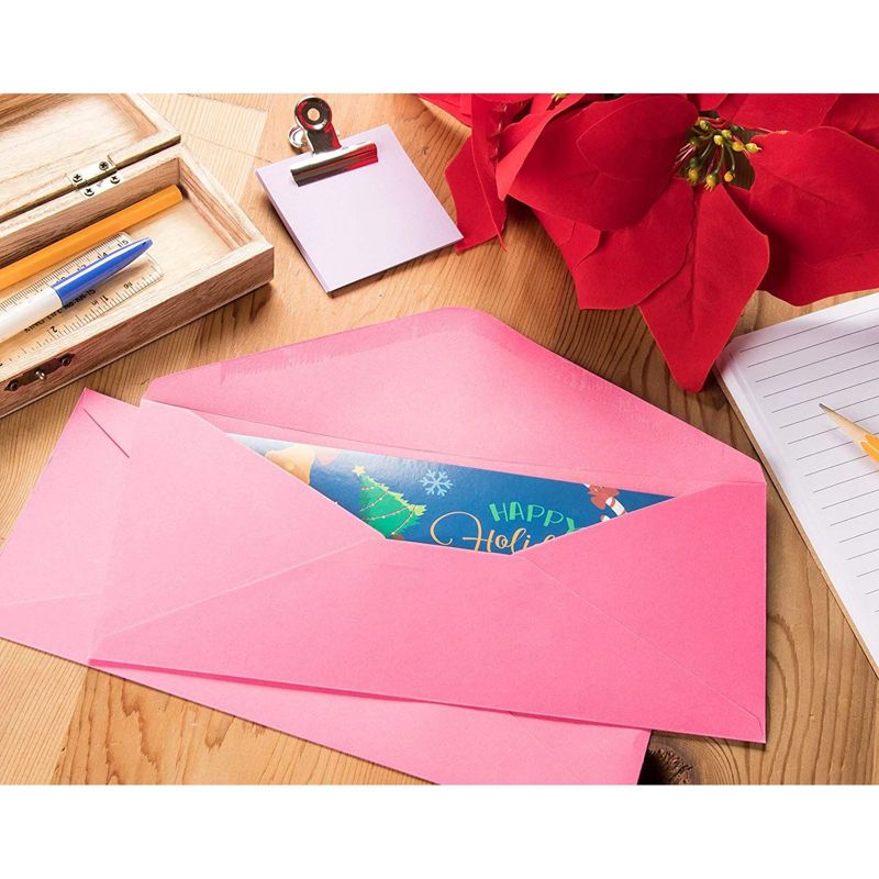 Sustainable Greetings 200 Pack Pink #10 Business Envelopes (4.12 x 9.5 Inches)