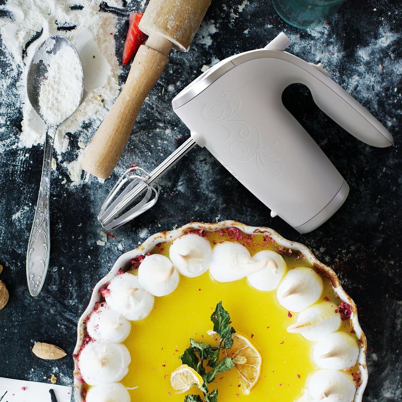 Better Chef 5-Speed 150-Watt Hand Mixer White w/ Silver Accents