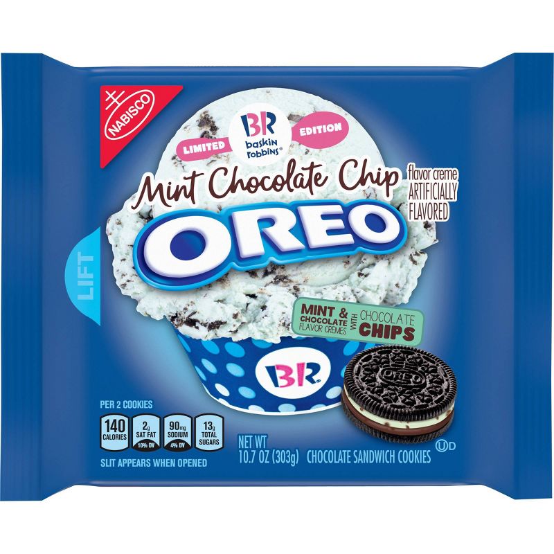 Oreo Baskin Robbins Mint Chocolate Sandwich Cookies - 10.7oz