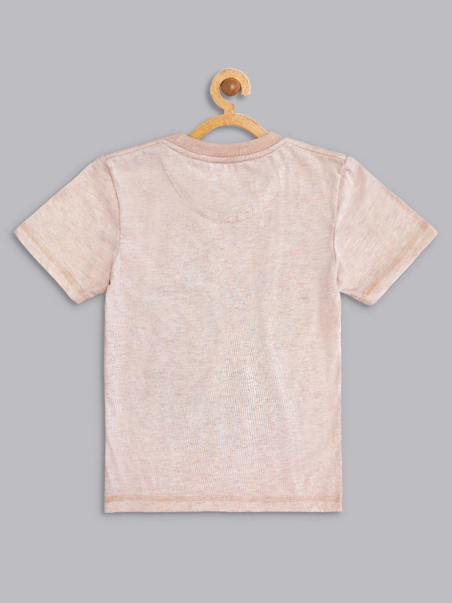 Kidsville Beige Printed T-Shirt