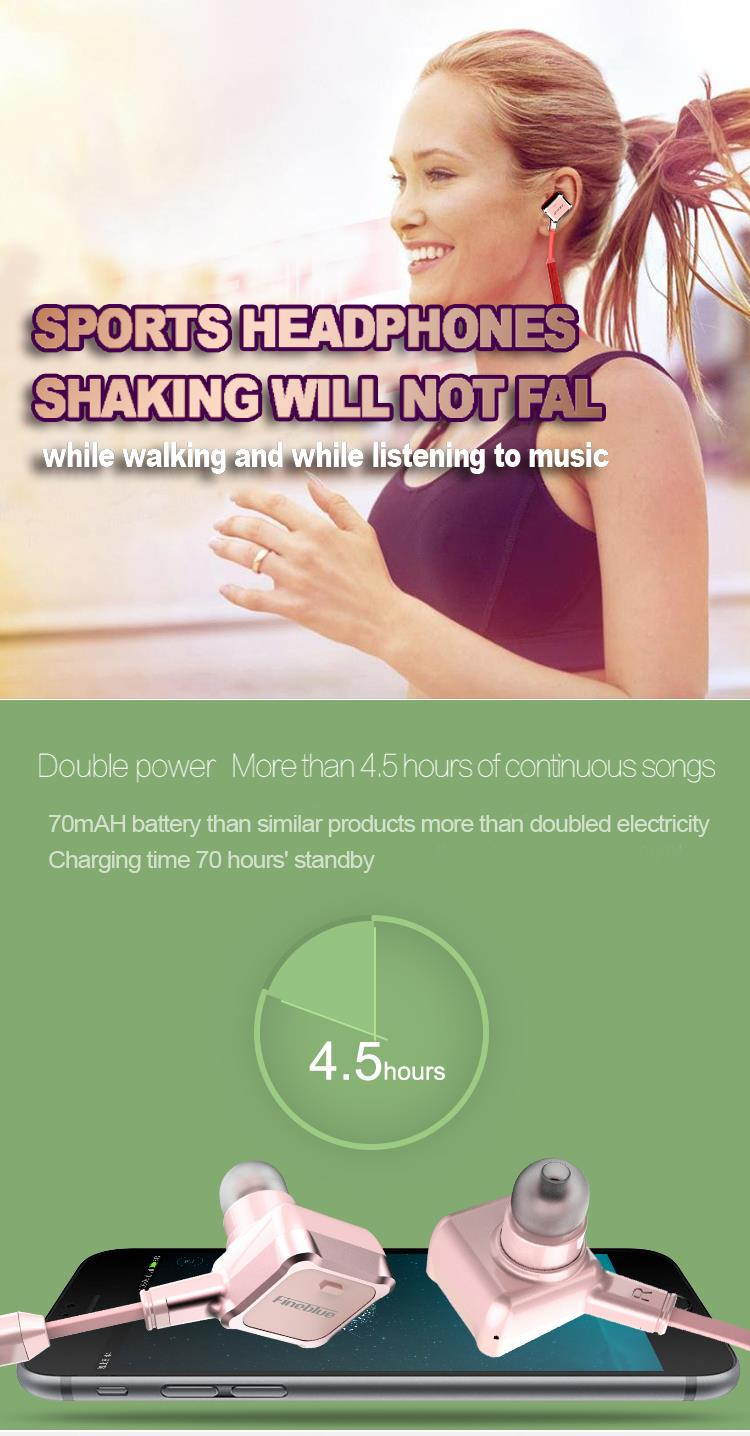 Newest Fineblue FA-90 Wireless Sports Earbuds earphones Bluetooth 4.1 Stereo Headsets In-ear Earphones With Mic For Smartphones - Black