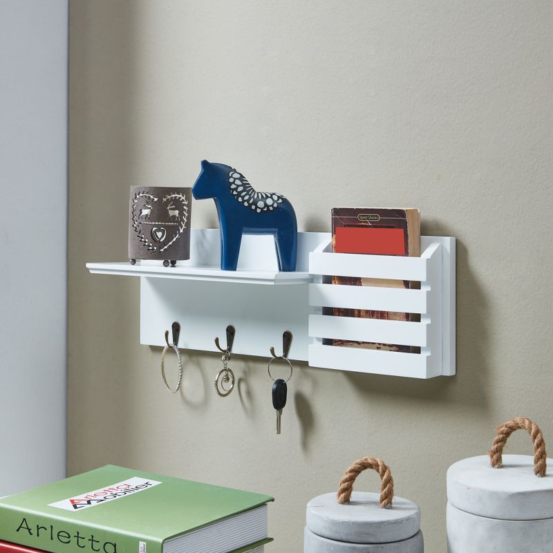 Utility Shelf with Pocket and Hanging Hooks - Danya B.