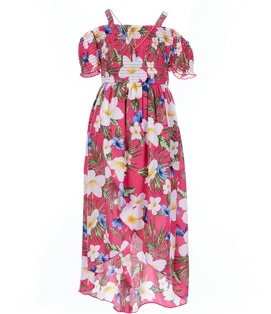 Bonnie Jean Big Girls 7-16 Tie-Dye Chiffon Tiered Maxi Dress