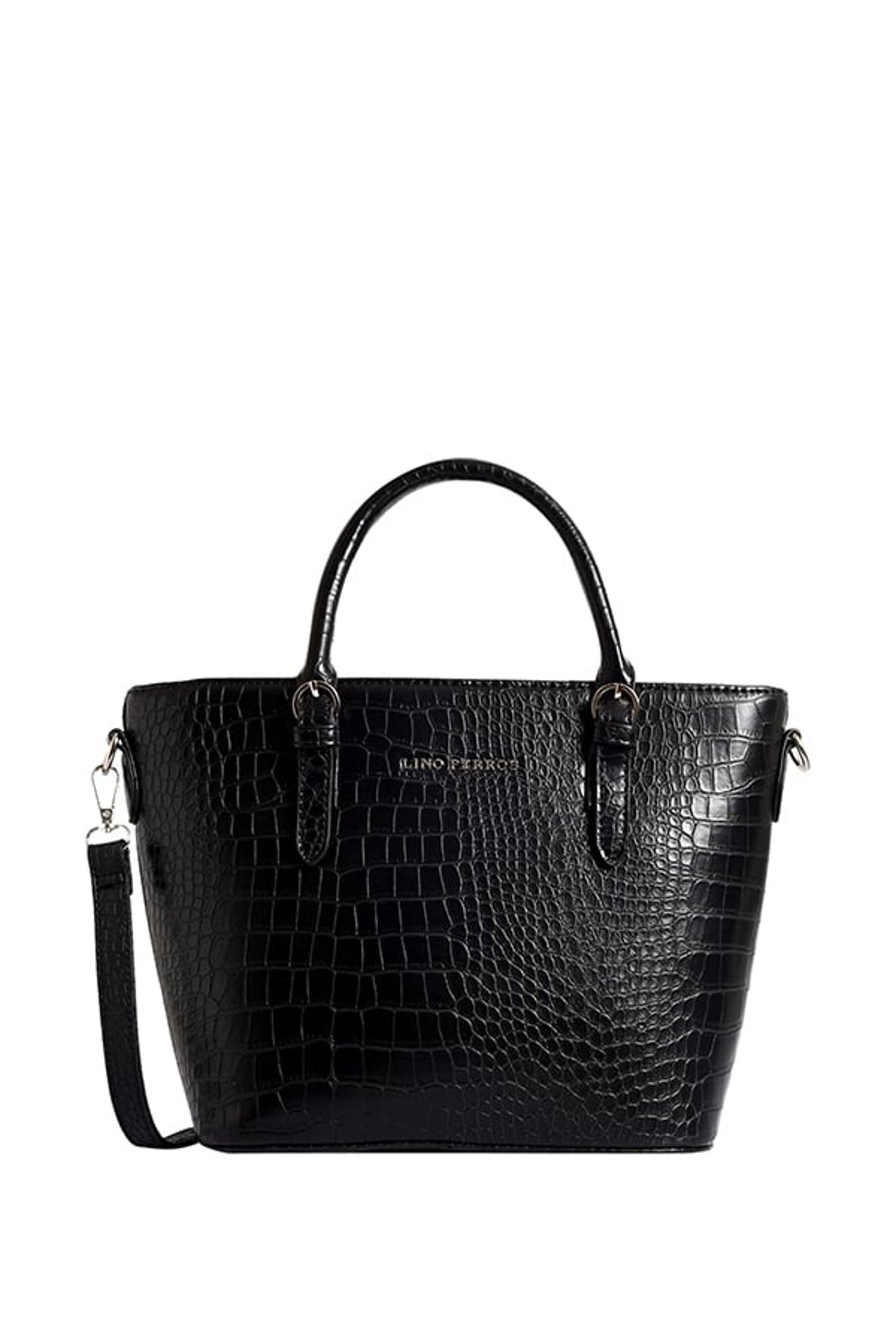 Lino Perros Black Textured Handbag