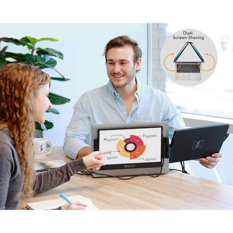 SideTrak Swivel 12.5" Attachable Triple Portable Monitor for Laptop - IPS Full HD 1920x1080 USB Displays - Black