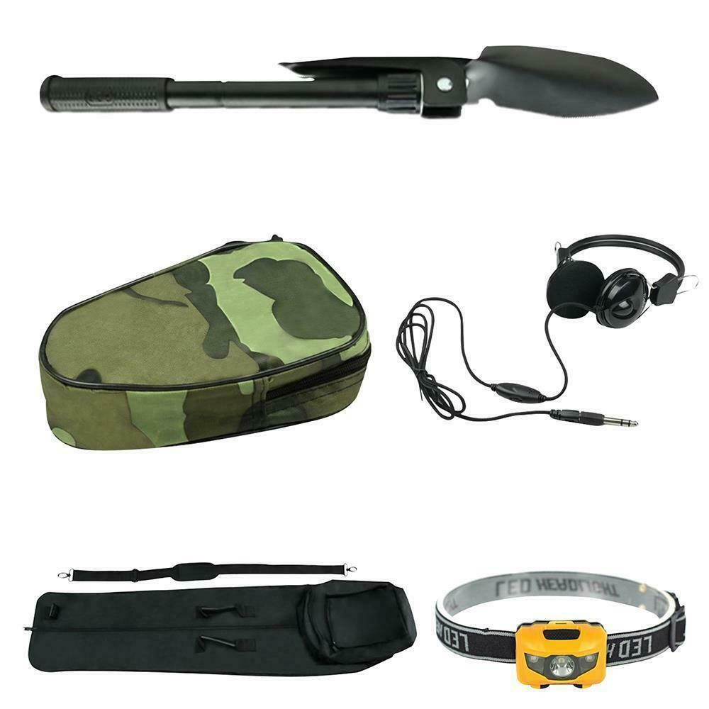 Metal Detector Gold Digger Finder Deep Sensitive Waterproof Hunter w/ Head Lamp