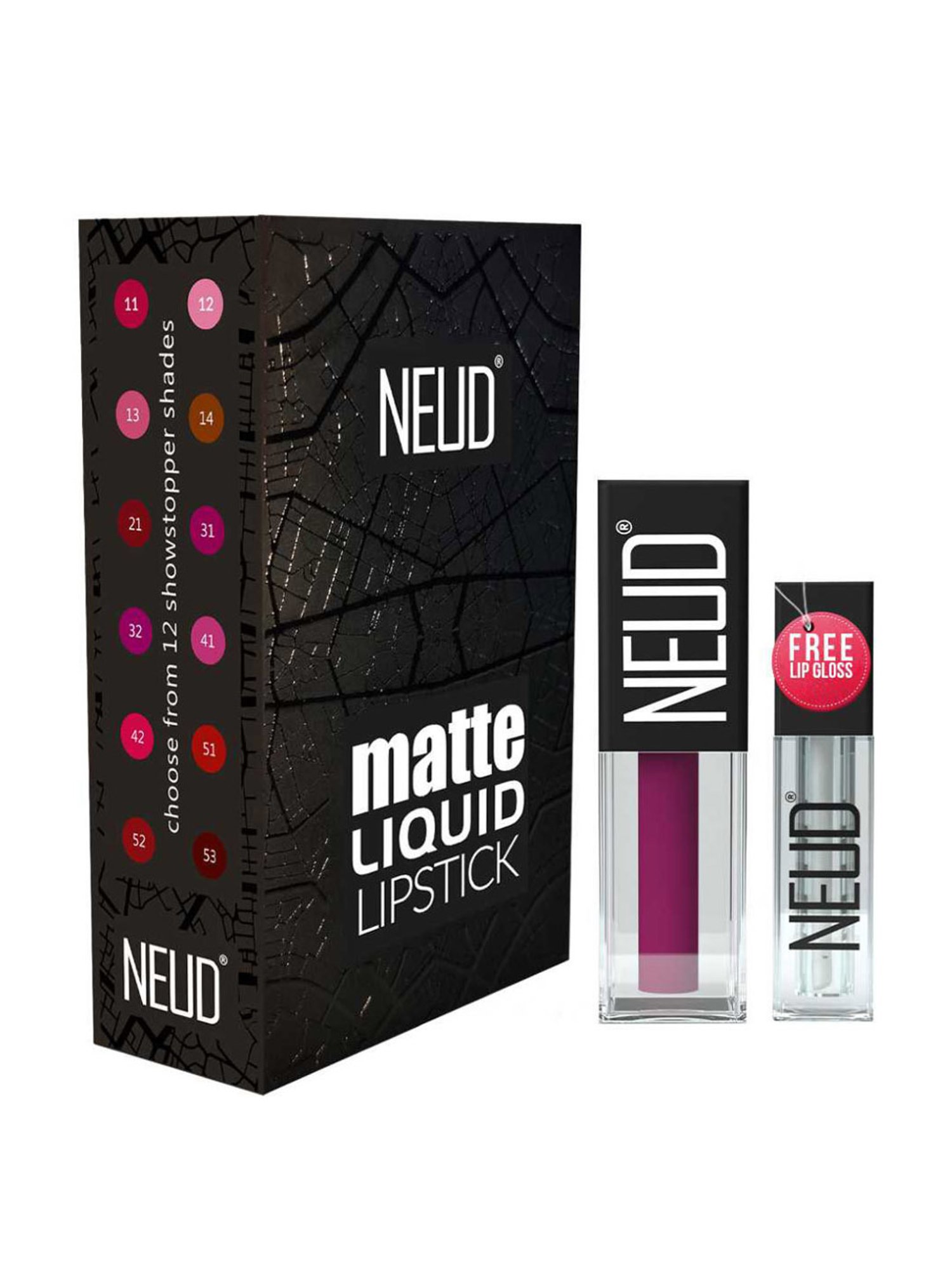 Neud Matte Liquid Lipstick Combo Mauve-a-Licious & Boss Lady with Two Lip Gloss Free