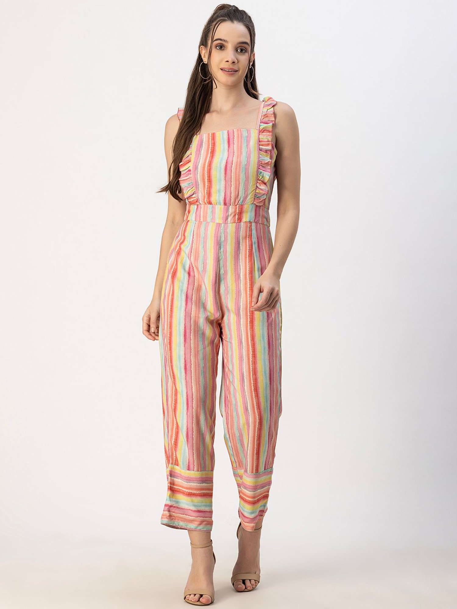 Moomaya Multicolor Striped Jumpsuit