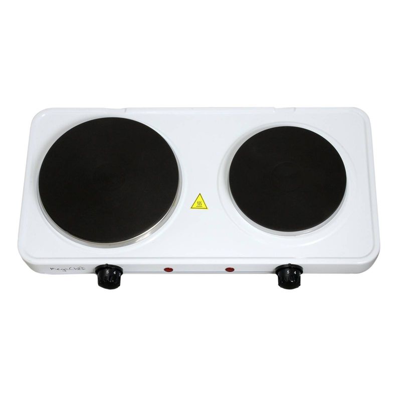 MegaChef Portable Dual Electric Cooktop - White
