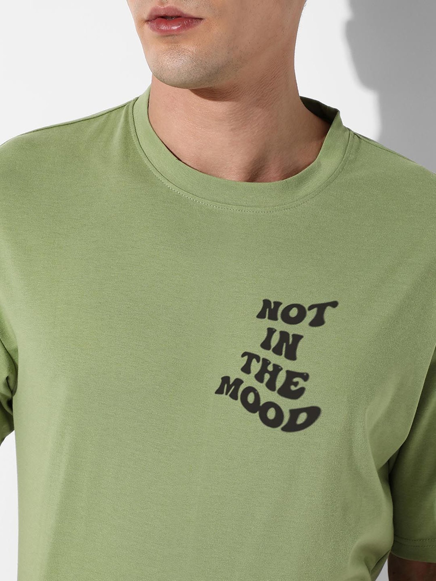 Campus Sutra Light Green Regular Fit Oversized Not In The Mood Printed Co-Ord Set