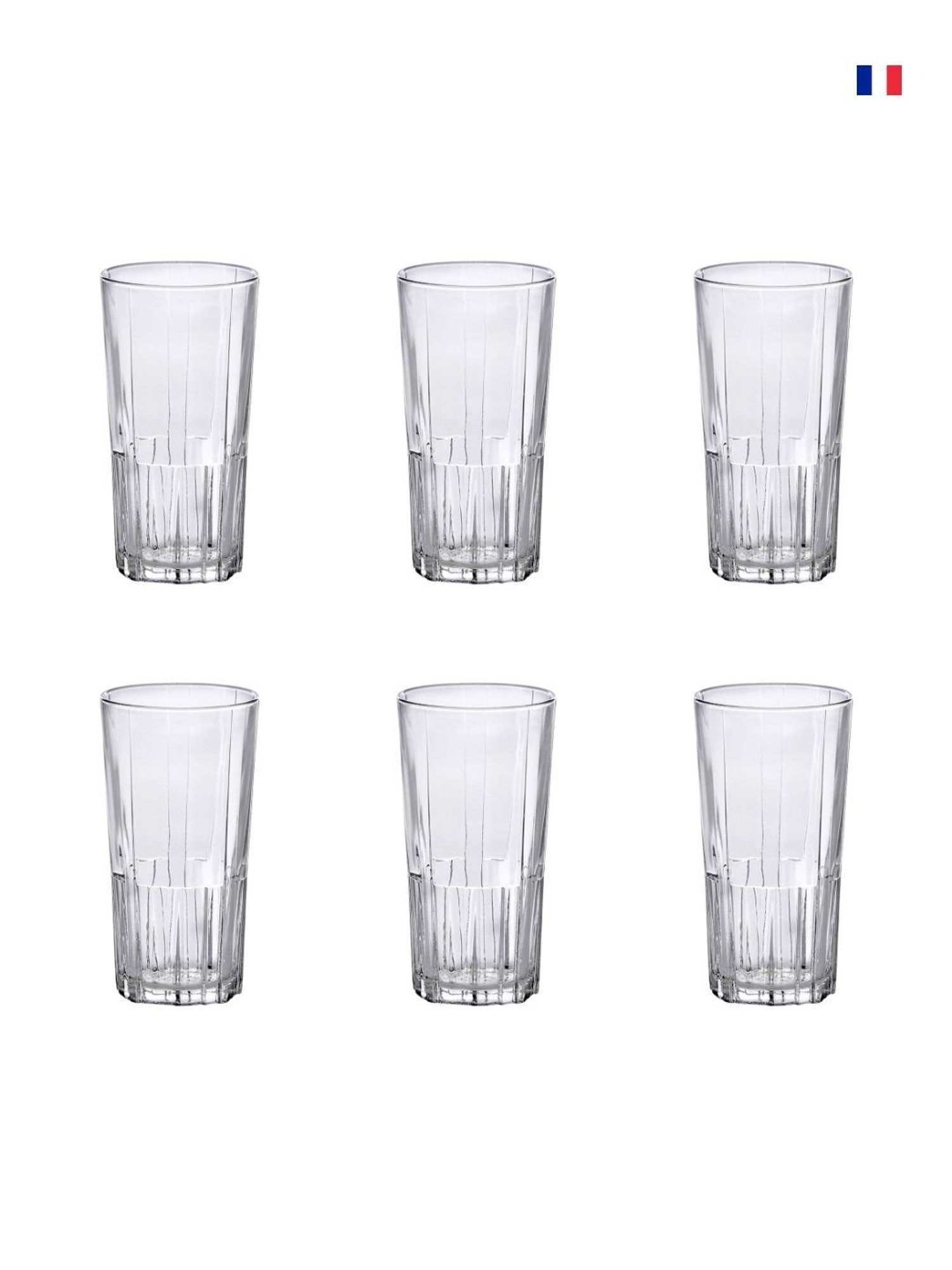Duralex Jazz Transparent Toughened Glass Highball Tumbler (0.3 L) - Set of 6