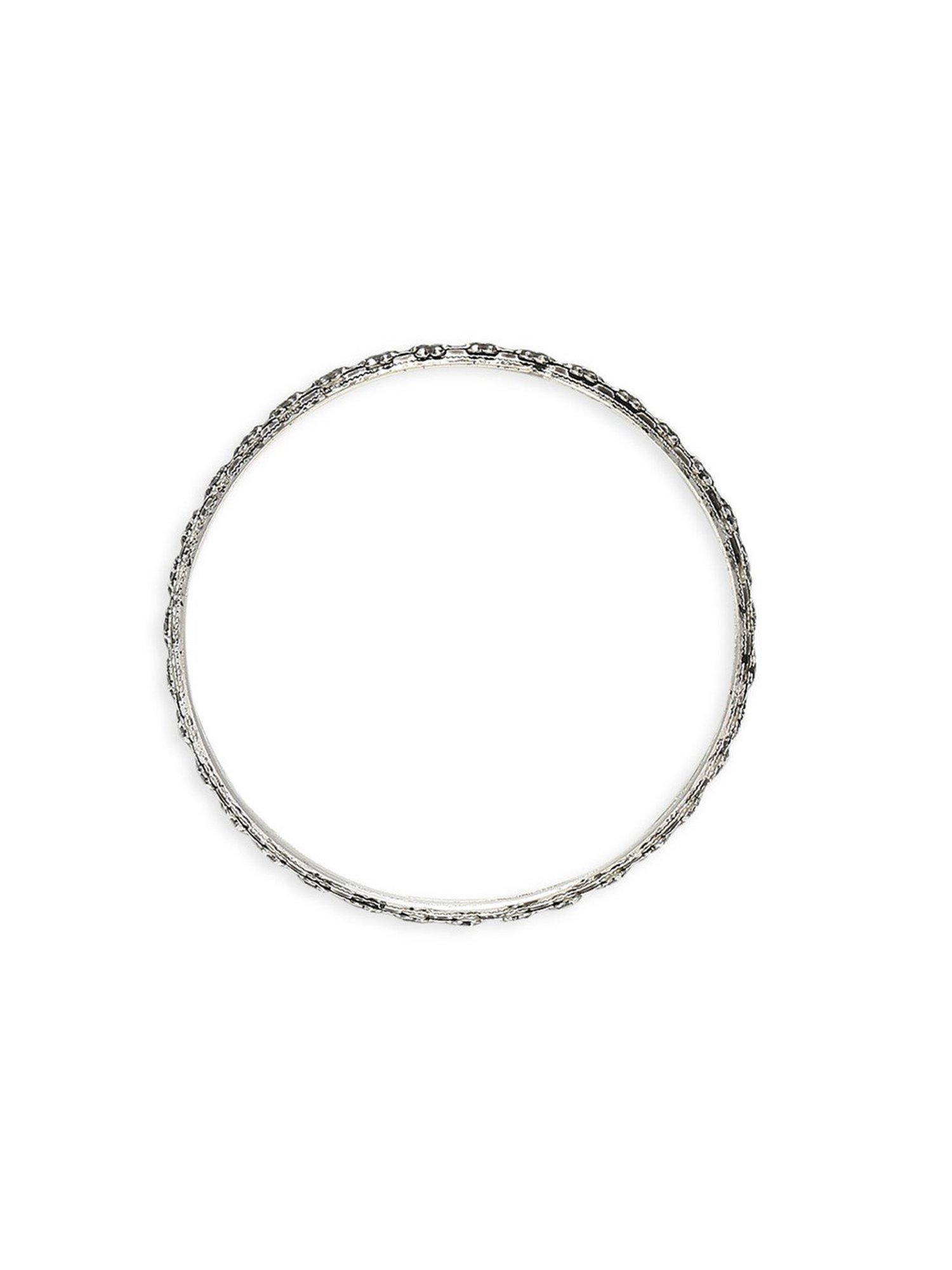 Oomph Oxidized Silver Elephant Design Classic Bangles - Set of 18