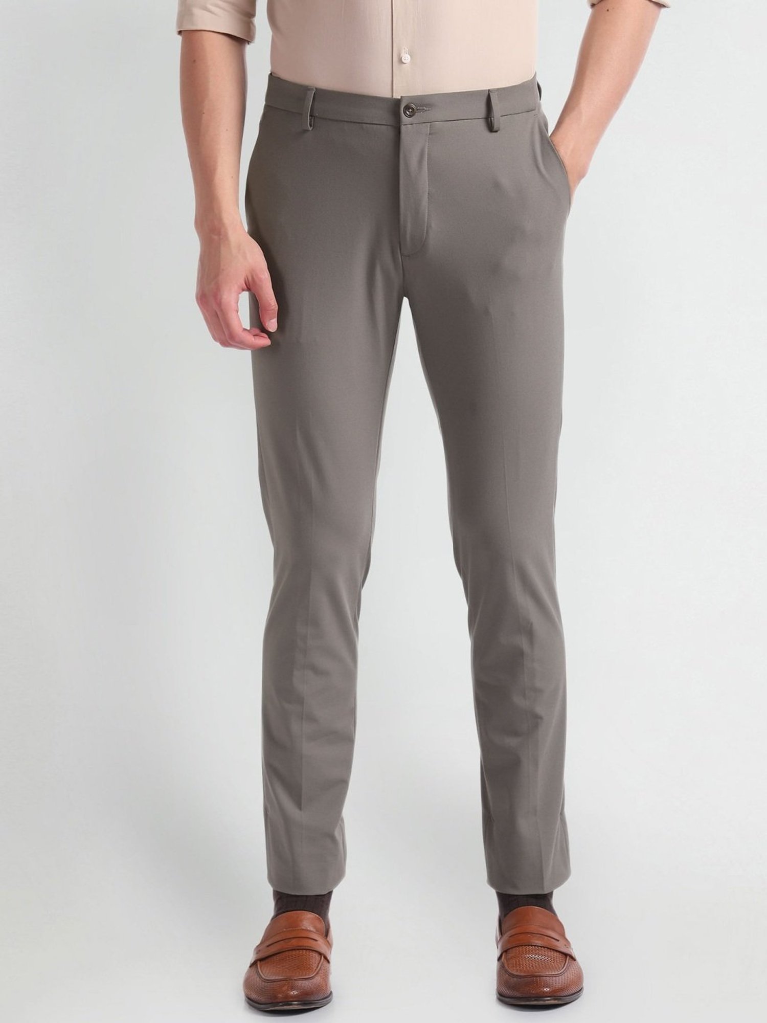 Arrow Newyork Brown Slim Fit Trousers