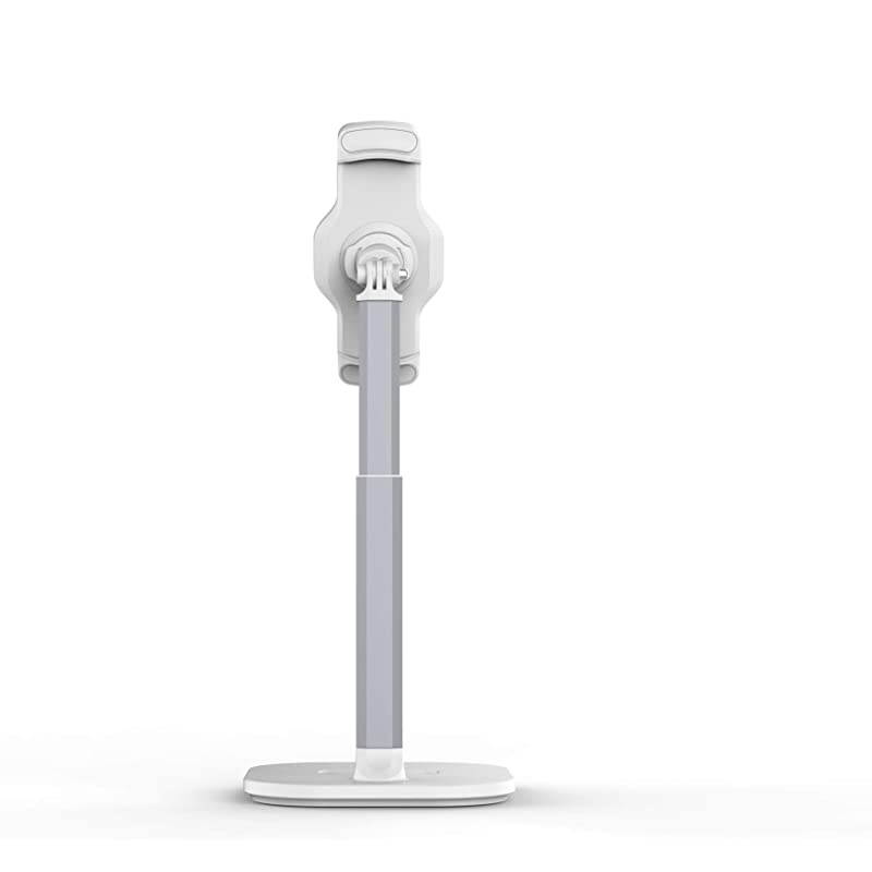 Aluminum Cell Phone Tablet Stand Folding 360&deg; Swivel Extended to 18quot fits 411quot Display TabletsSmartphones Designed for Kitchen Office Showroom Vloger Youtuber Pearl White