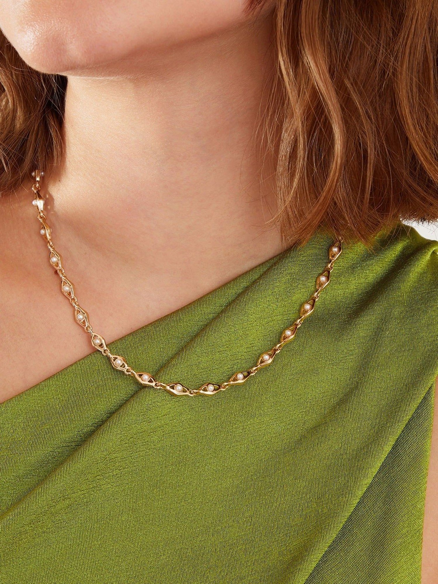 Accessorize London Pearl Detail Chain Necklace